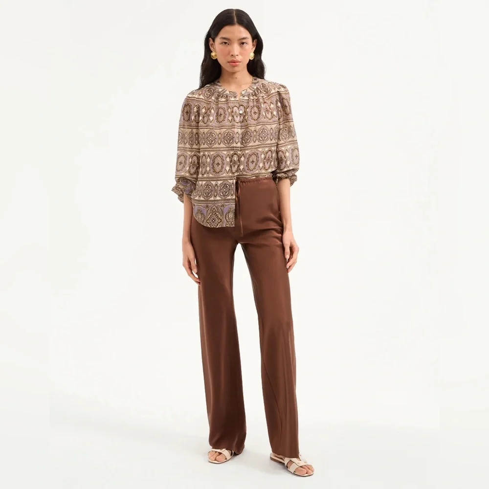 Veronica Beard Billie Stretch-Silk Pant - Picture 4 of 7